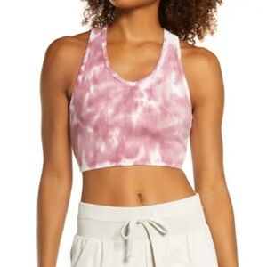Zella Rib Crop‎ Tank In Purple Claret, Size Medium